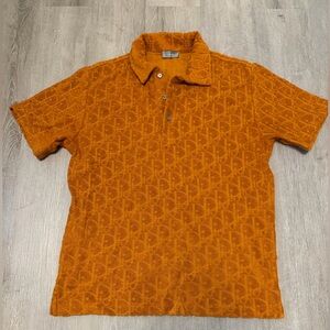 Dior Men’s Oblique Terry Cloth Polo Shirt Sz XS